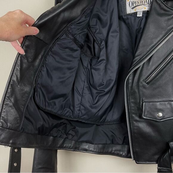 Ladies Leather Moto Jacket Open Road Sz 38 Motorcycle Zip Out Liner Insulated - Picture 8 of 10